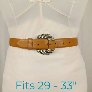 Vintage 80s Genuine Leather Western Belt, 29 - 33"